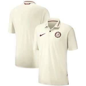 Men's Nike Cream‎ Alabama Crimson Tide Rivalry Performance Polo small